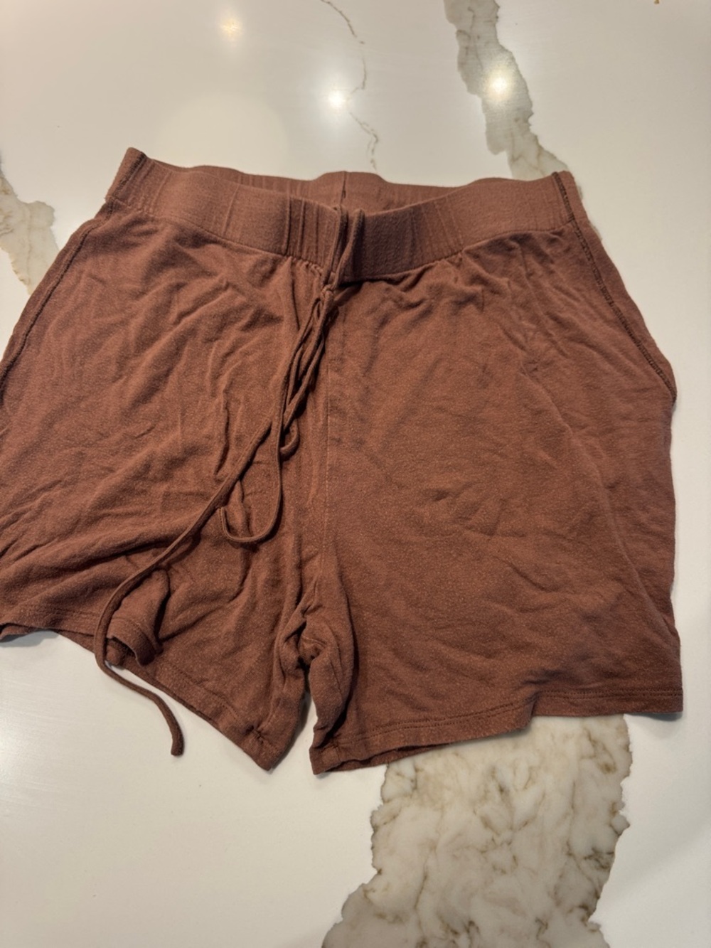 Soft Knit Women's Drawstring Shorts - Brown